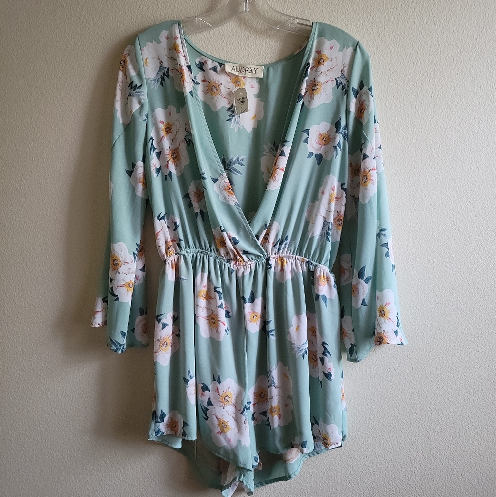 Mint Floral Romper